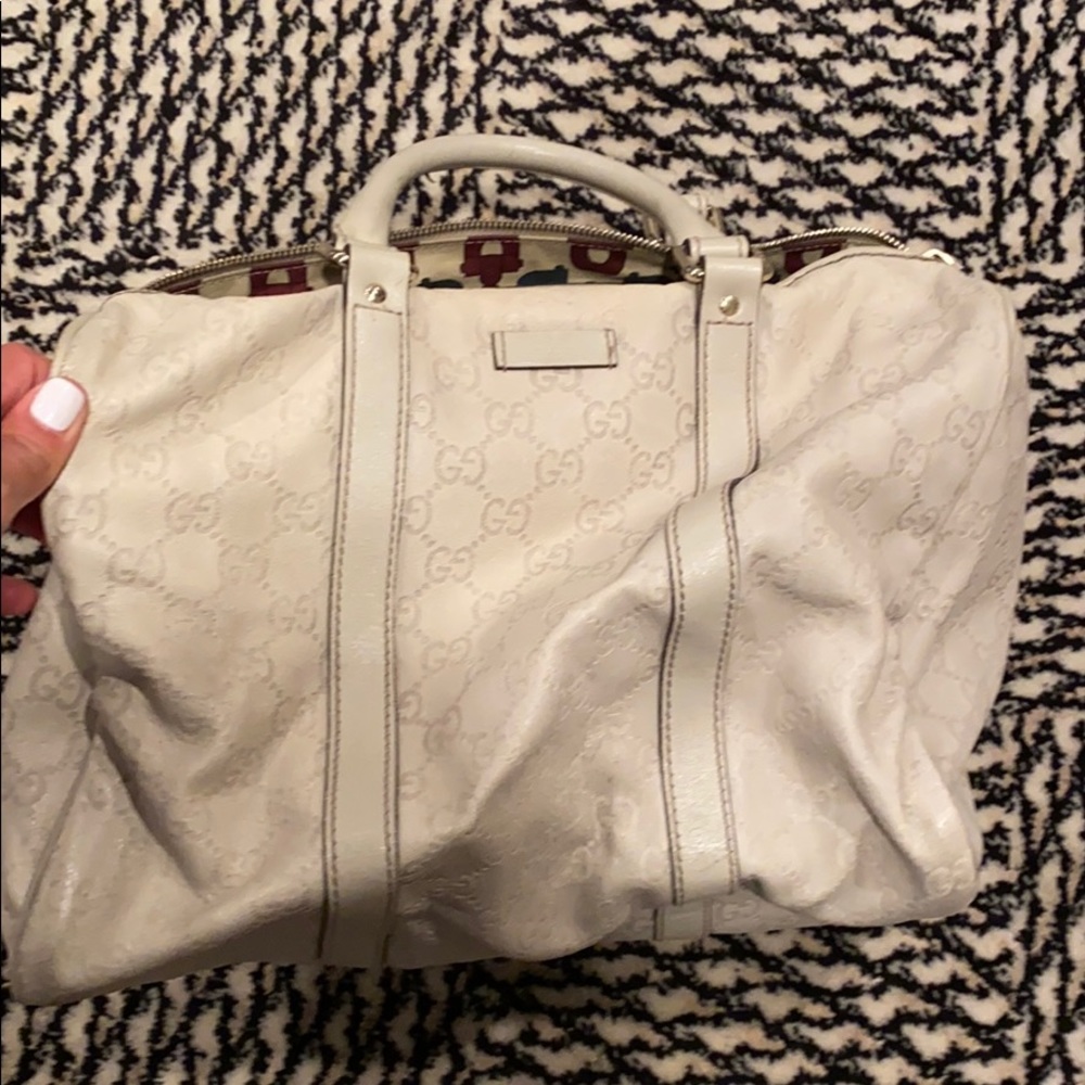 Gucci white speedy bag